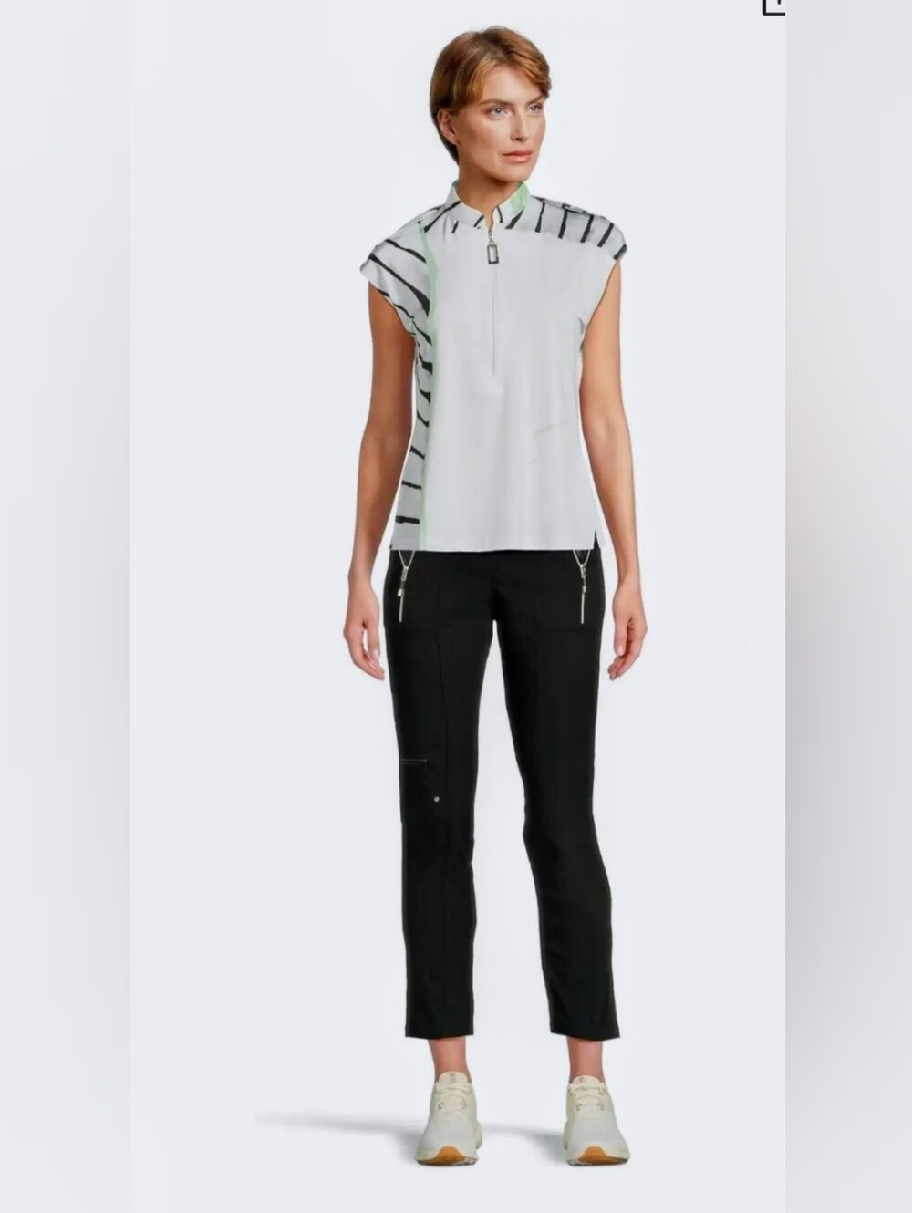 Jamie Sadock Black Golf Stretch Zip-Pocket Ankle Pants
